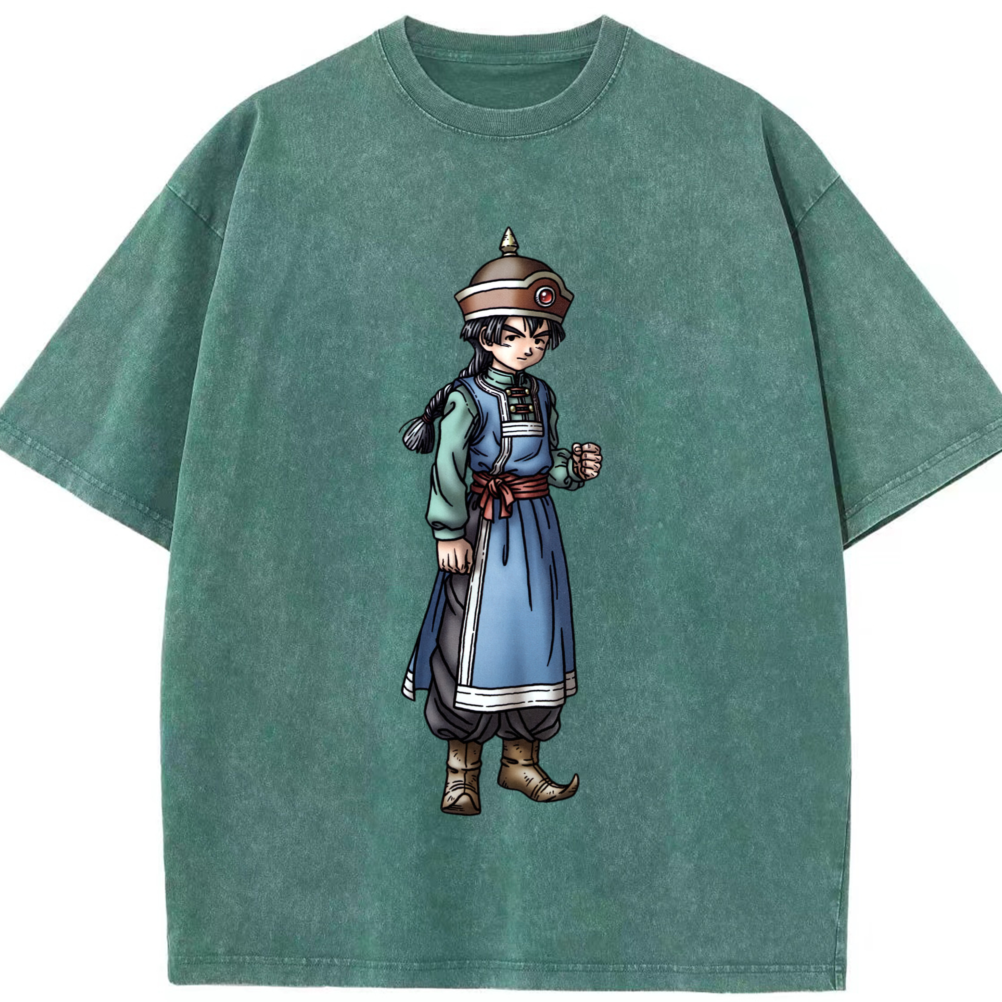 （画像用） ドラゴンクエスト Doragon Kuesuto Dragon Quest 綿100% ヴィンテージ風 半袖Tシャツ（フロントプリント）